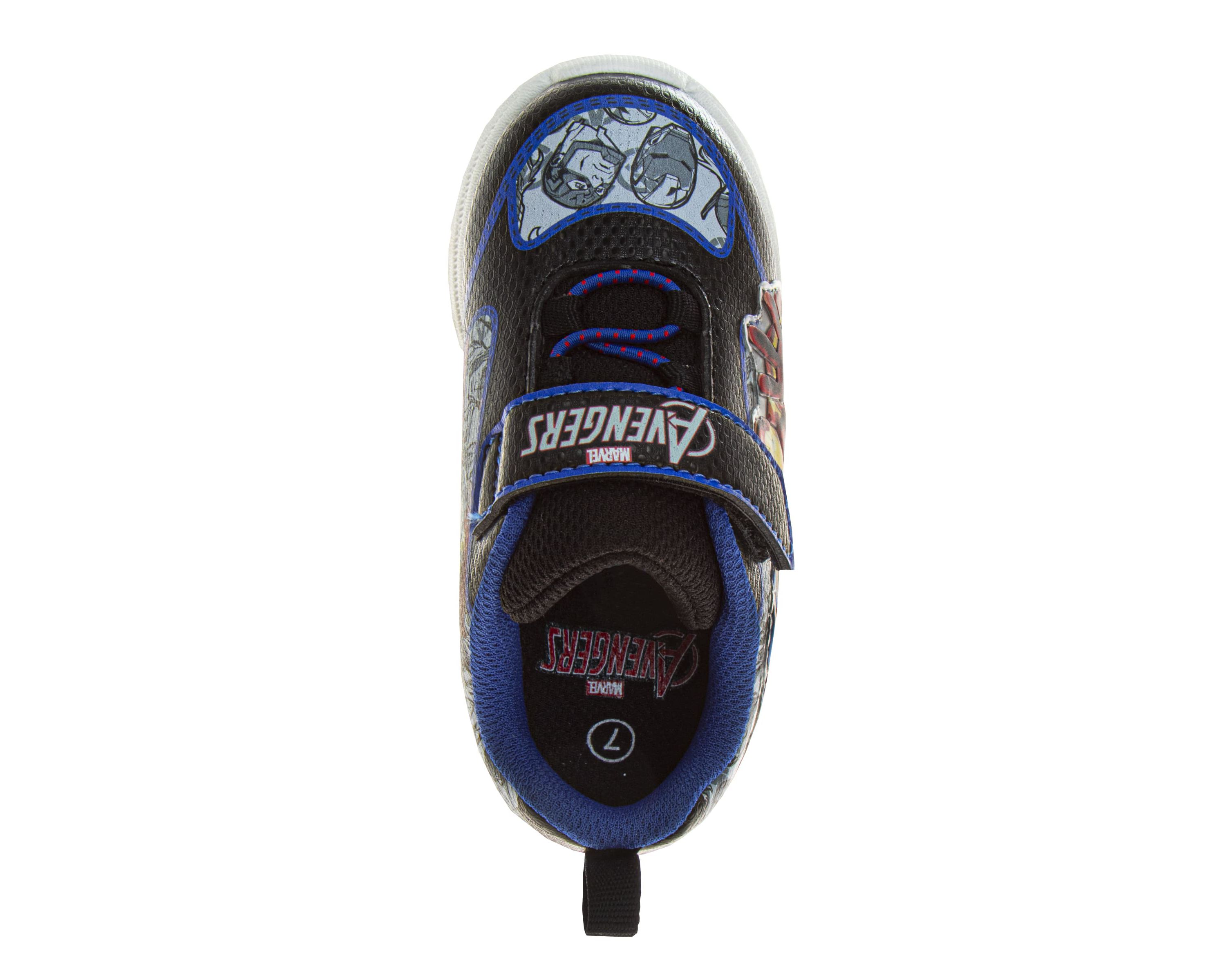 Marvel Avengers, Iron Man, Captain America Boys Light Up Sneakers. (Toddler/Little Kids)