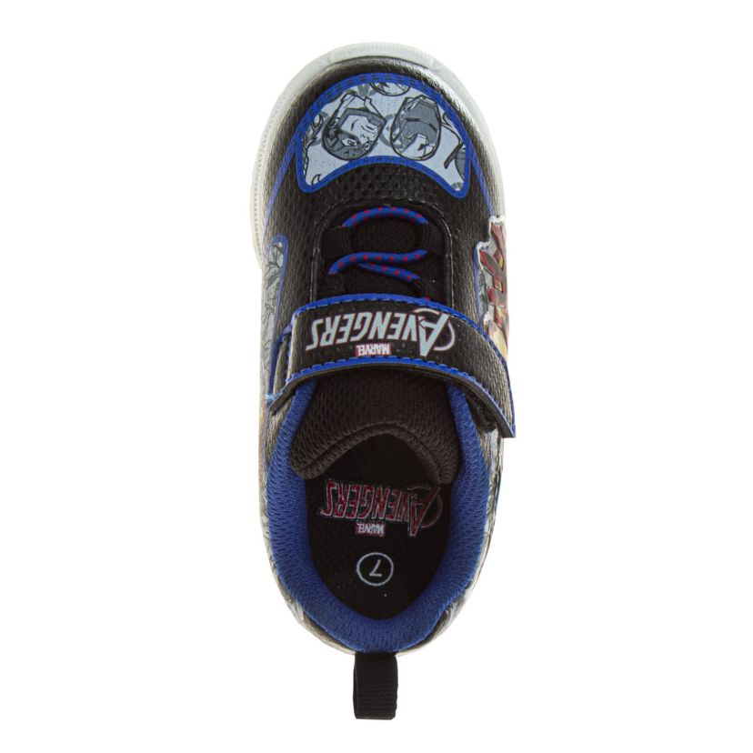 Marvel Avengers, Iron Man, Captain America Boys Light Up Sneakers. (Toddler/Little Kids)