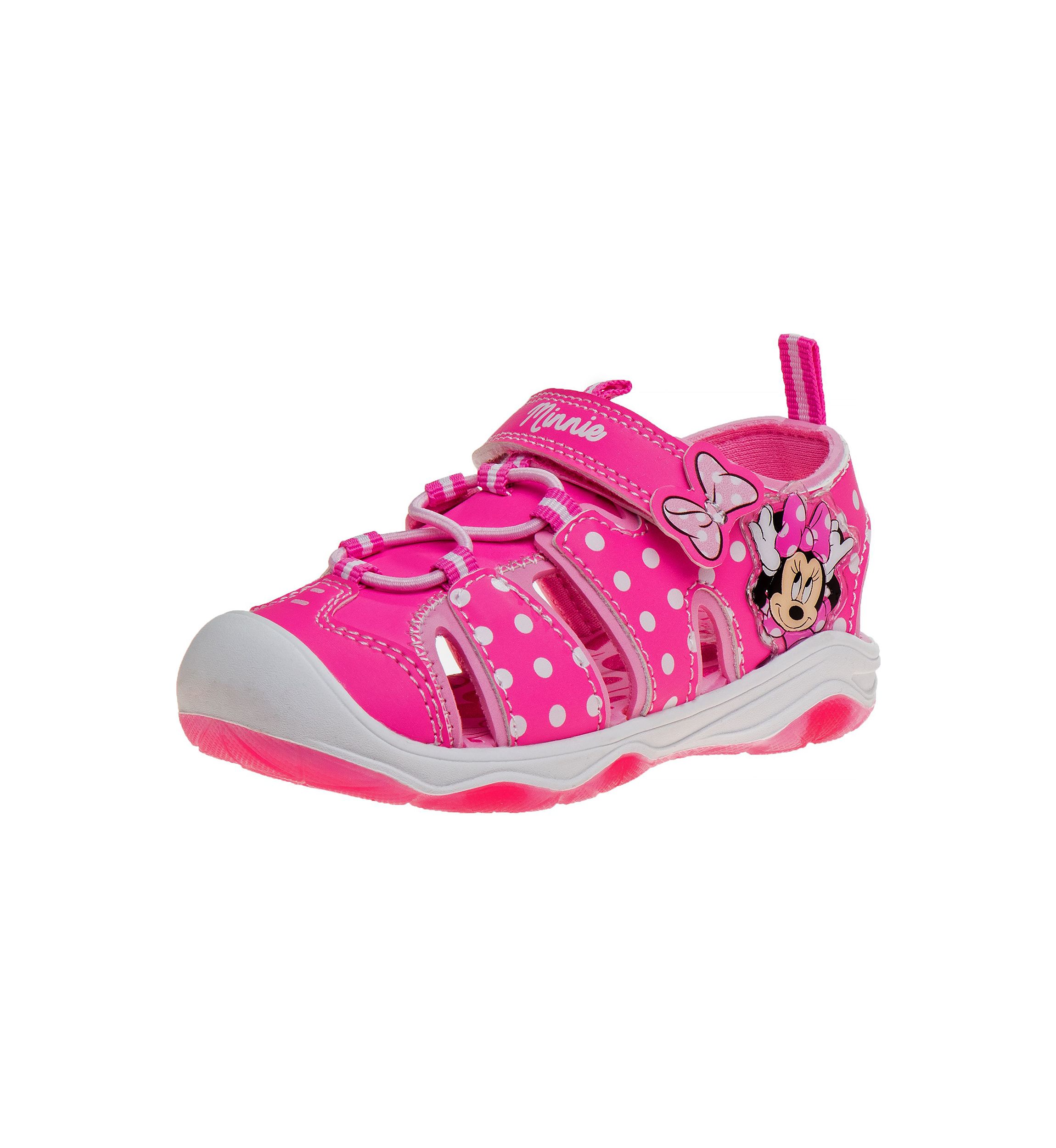 Girls Minnie Mouse hook and loop closed toe sport sandals