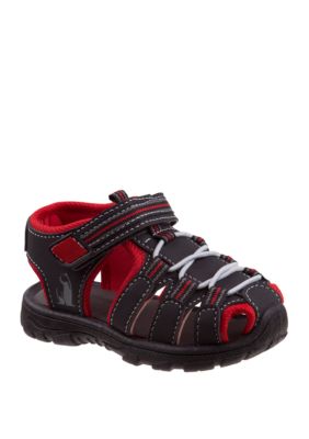 Academie Gear Toddler Boys Sport Sandals, Black, 12M Little Kid