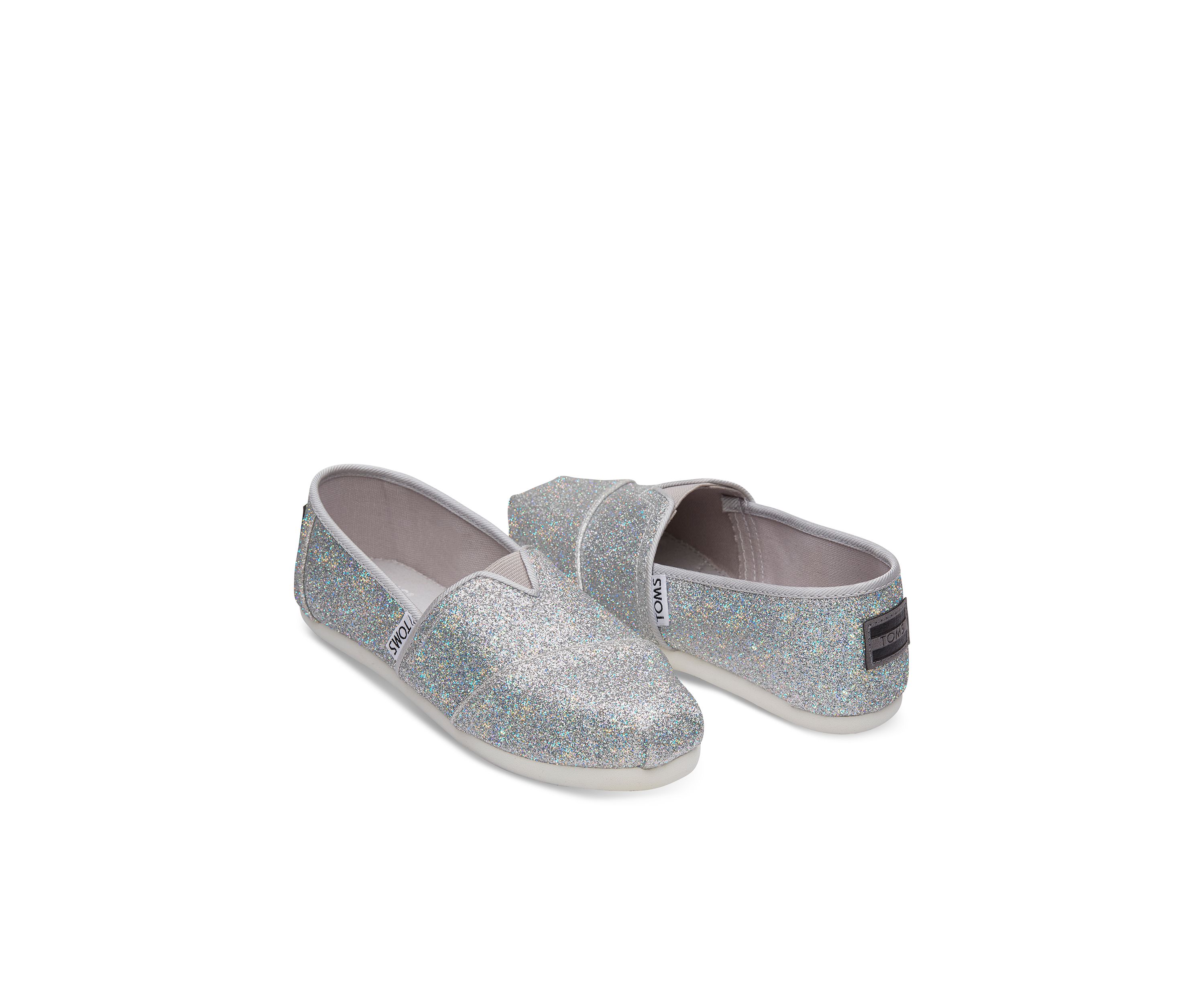 Girls Silver Iridescent Glimmer Shoes