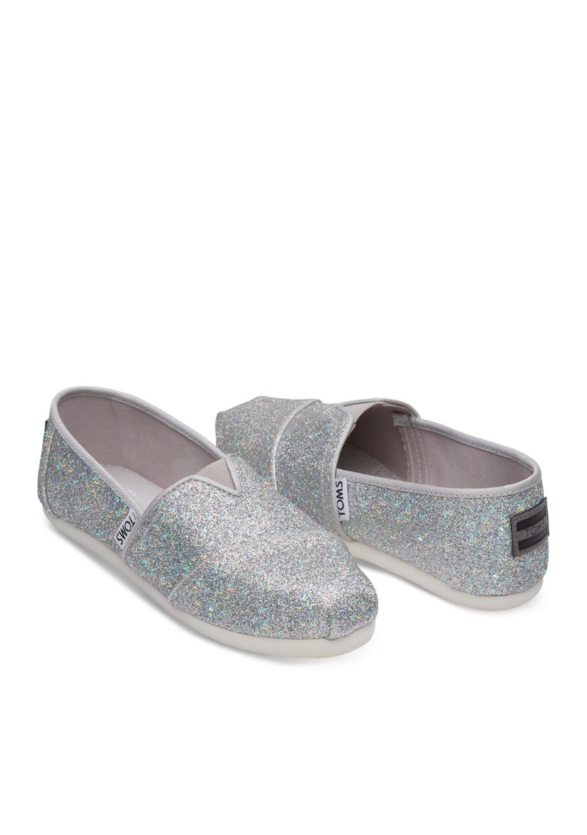 Girls Silver Iridescent Glimmer Shoes