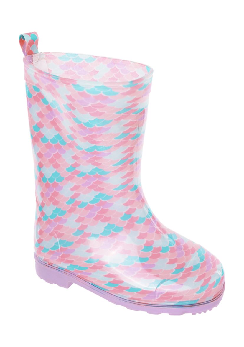 Youth Girls Shiny Mermaid Rainboots