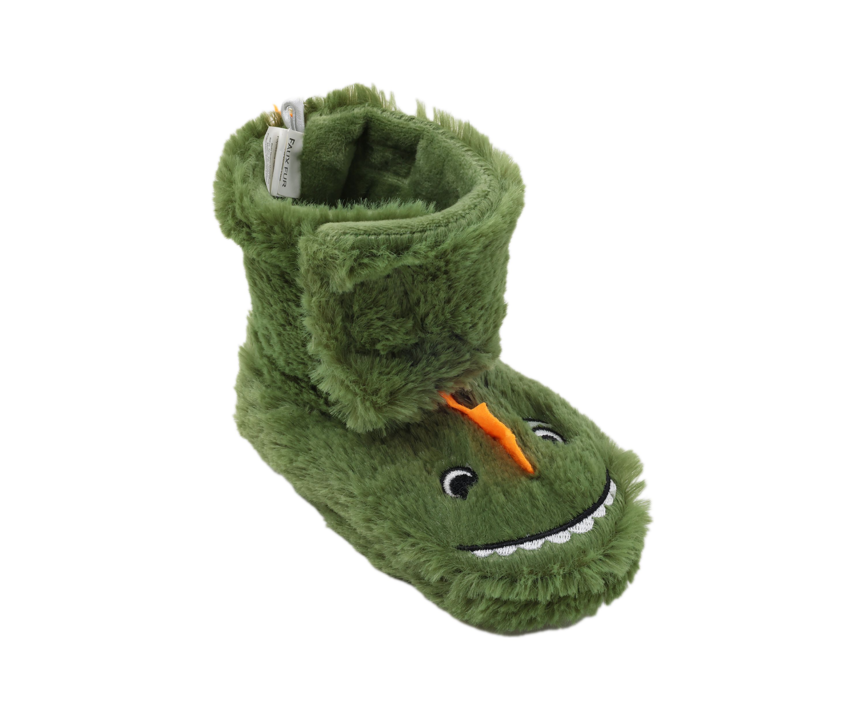 Toddler Boys Happy Dino Fur Slippers