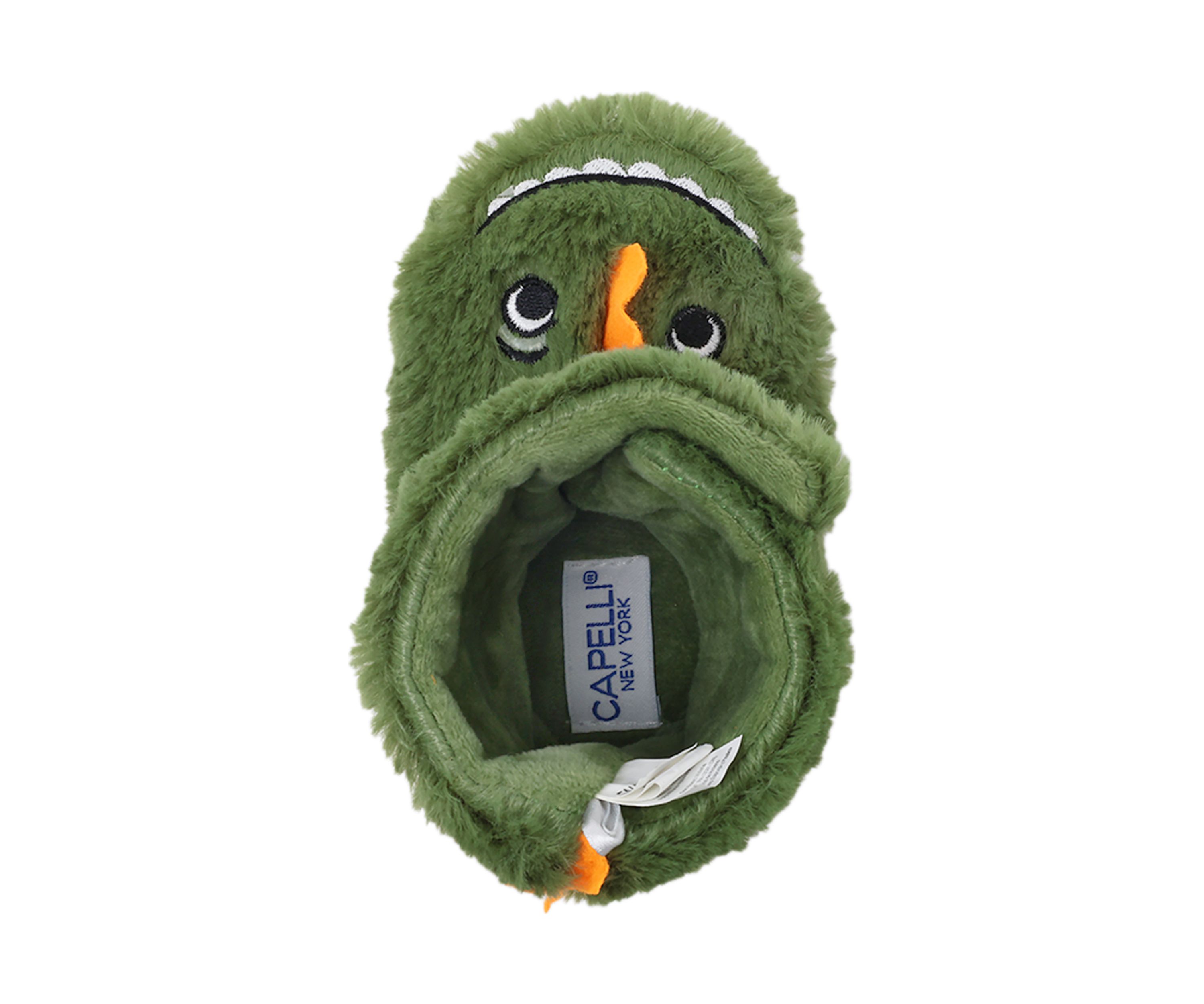 Toddler Boys Happy Dino Fur Slippers