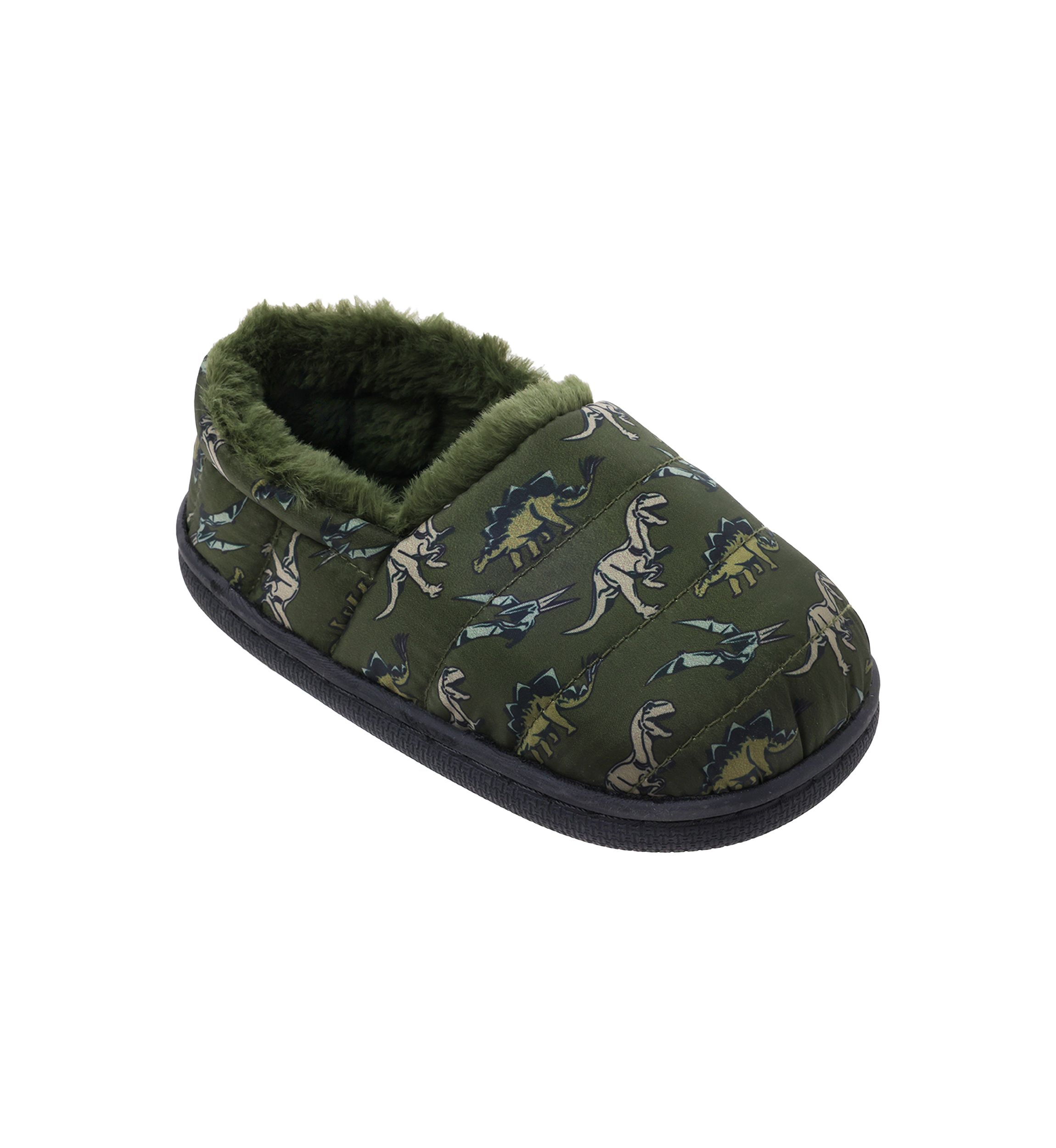 Toddler Boys Dino Print Slippers