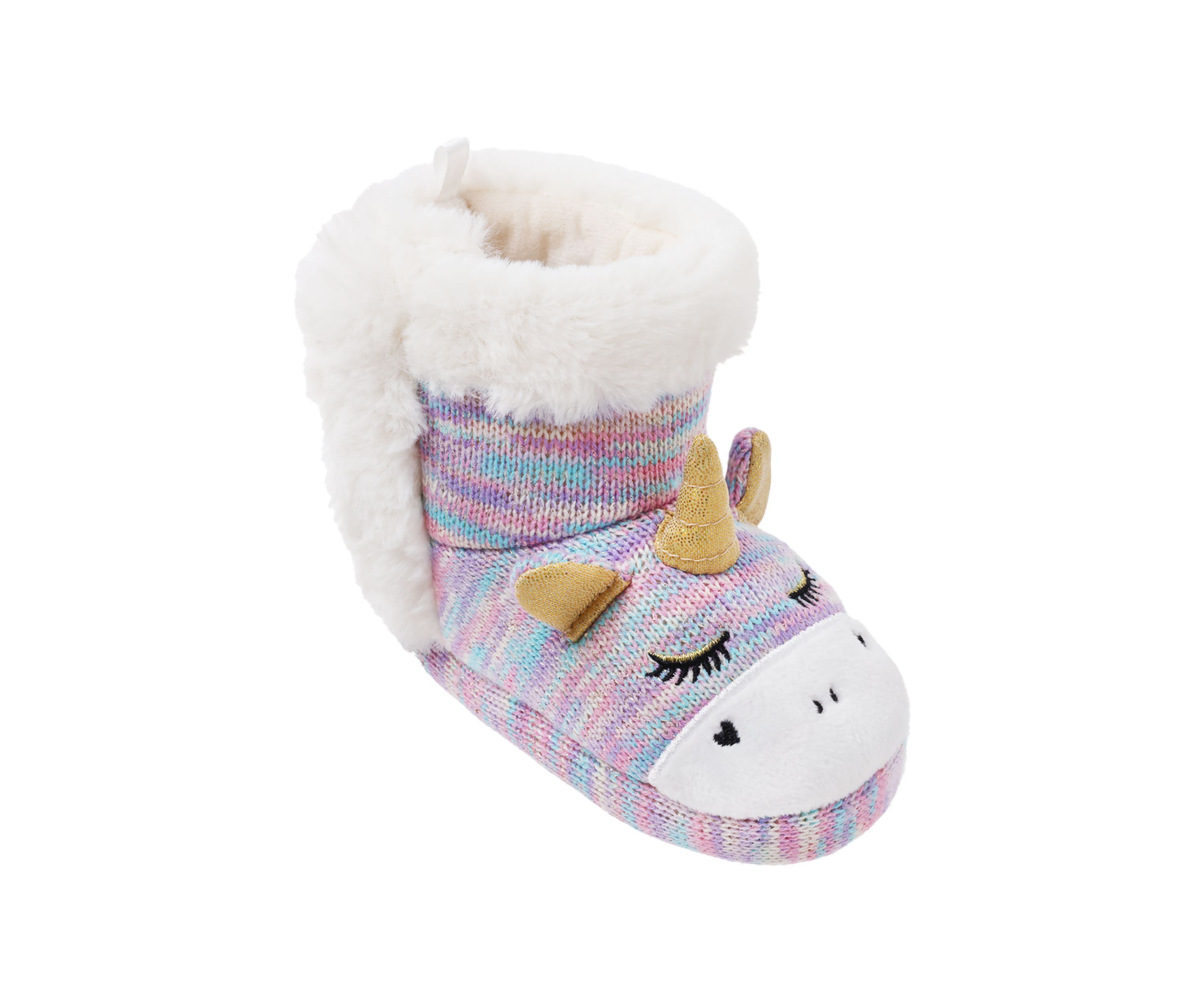 Toddler Girls Unicorn Face Slippers