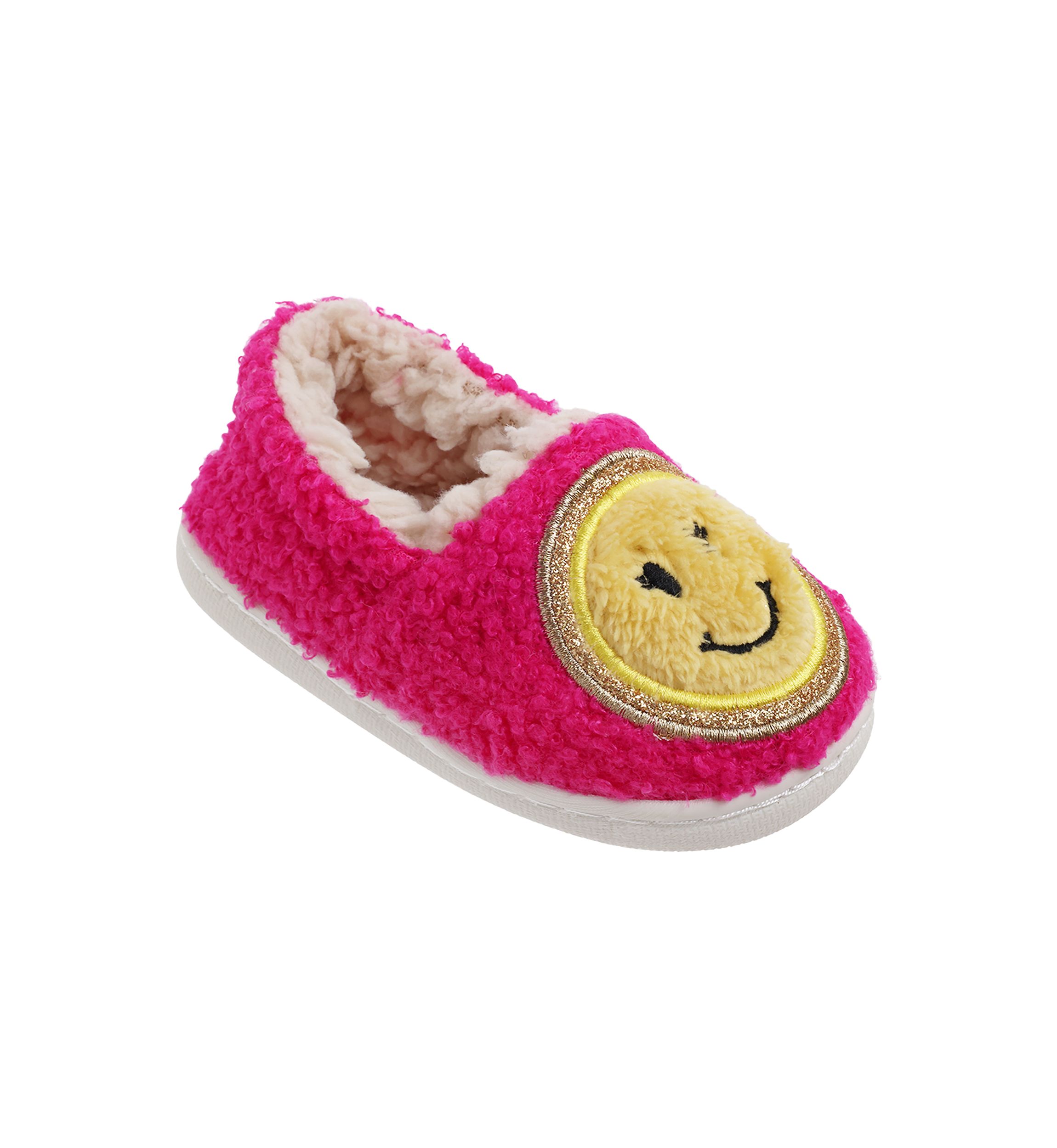 Toddler Girls Smiley Face Slippers