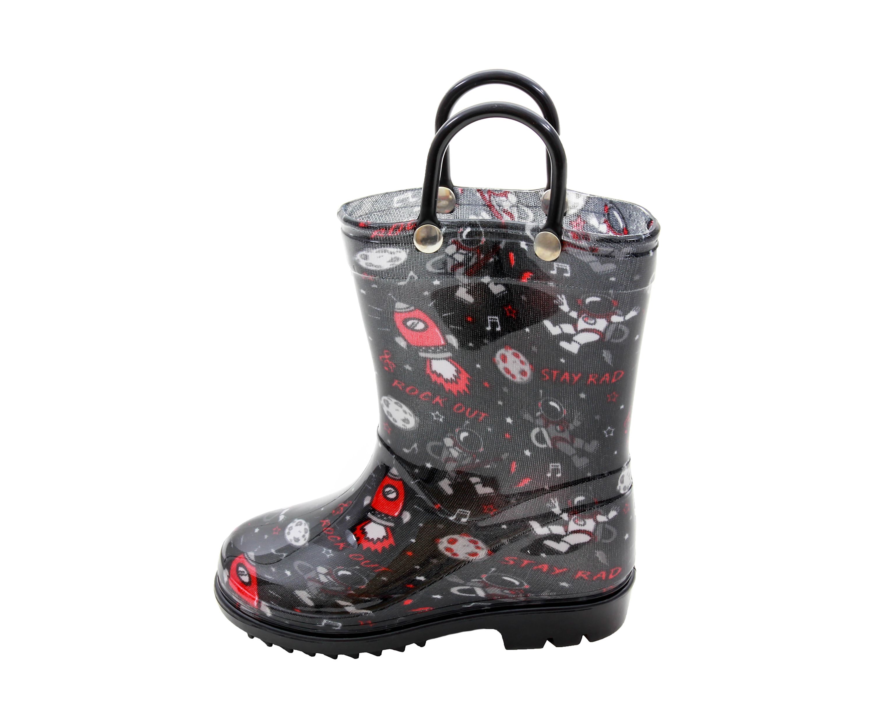 Toddler Boys Rockstar Astronaut Rainboots  