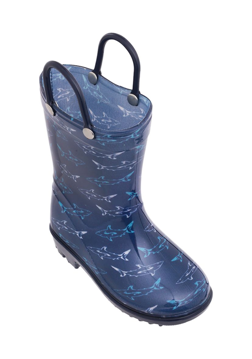 Little Kid Boys Shark Print Rainboots