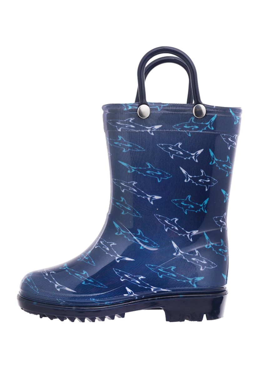 Little Kid Boys Shark Print Rainboots