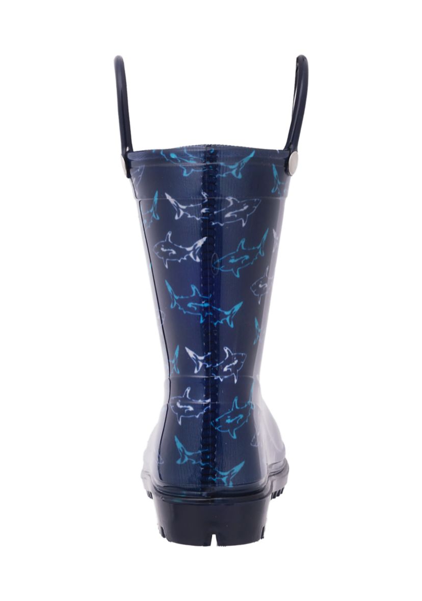 Little Kid Boys Shark Print Rainboots