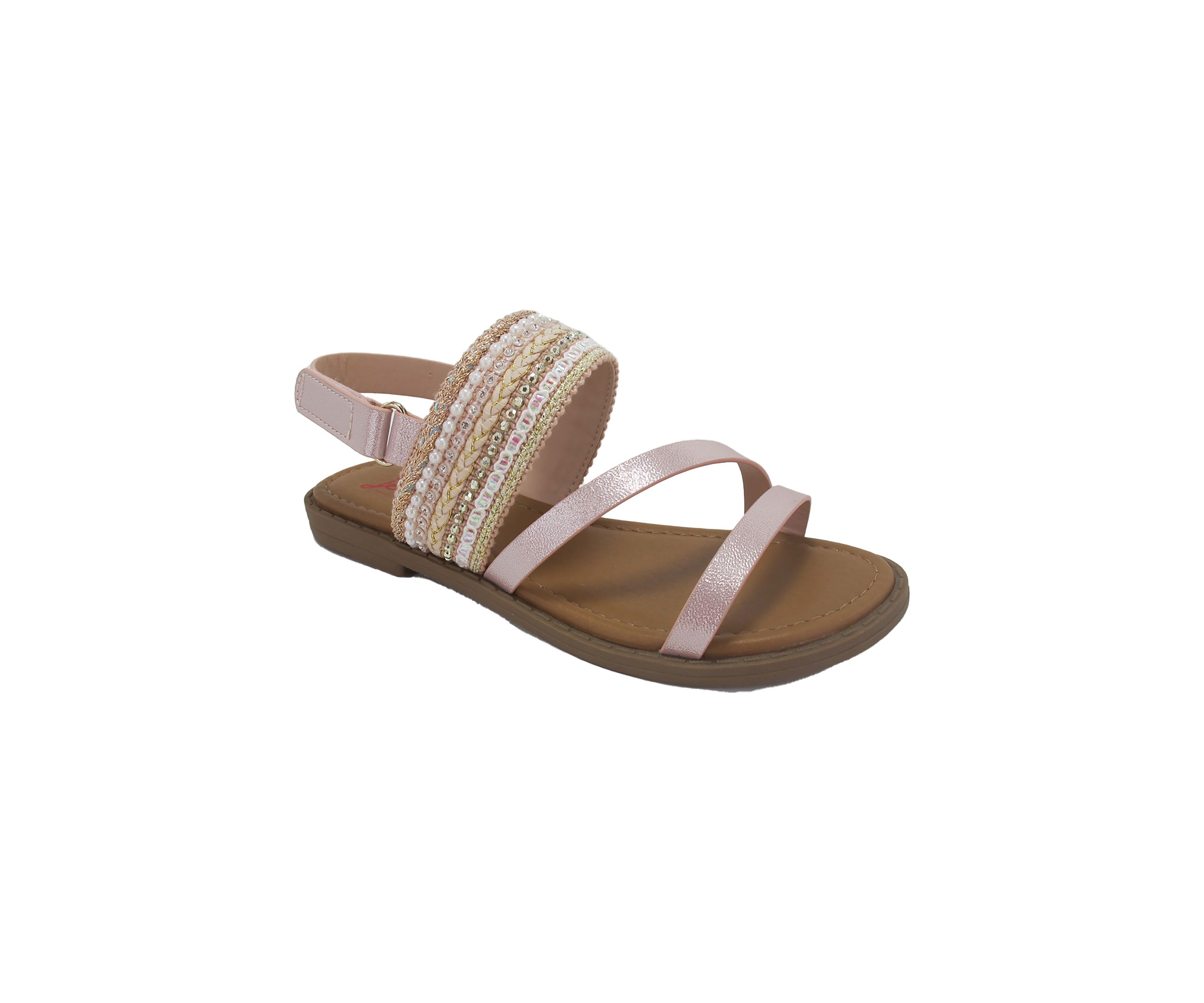 Youth Girls Shadow Beaded Strap Sandals