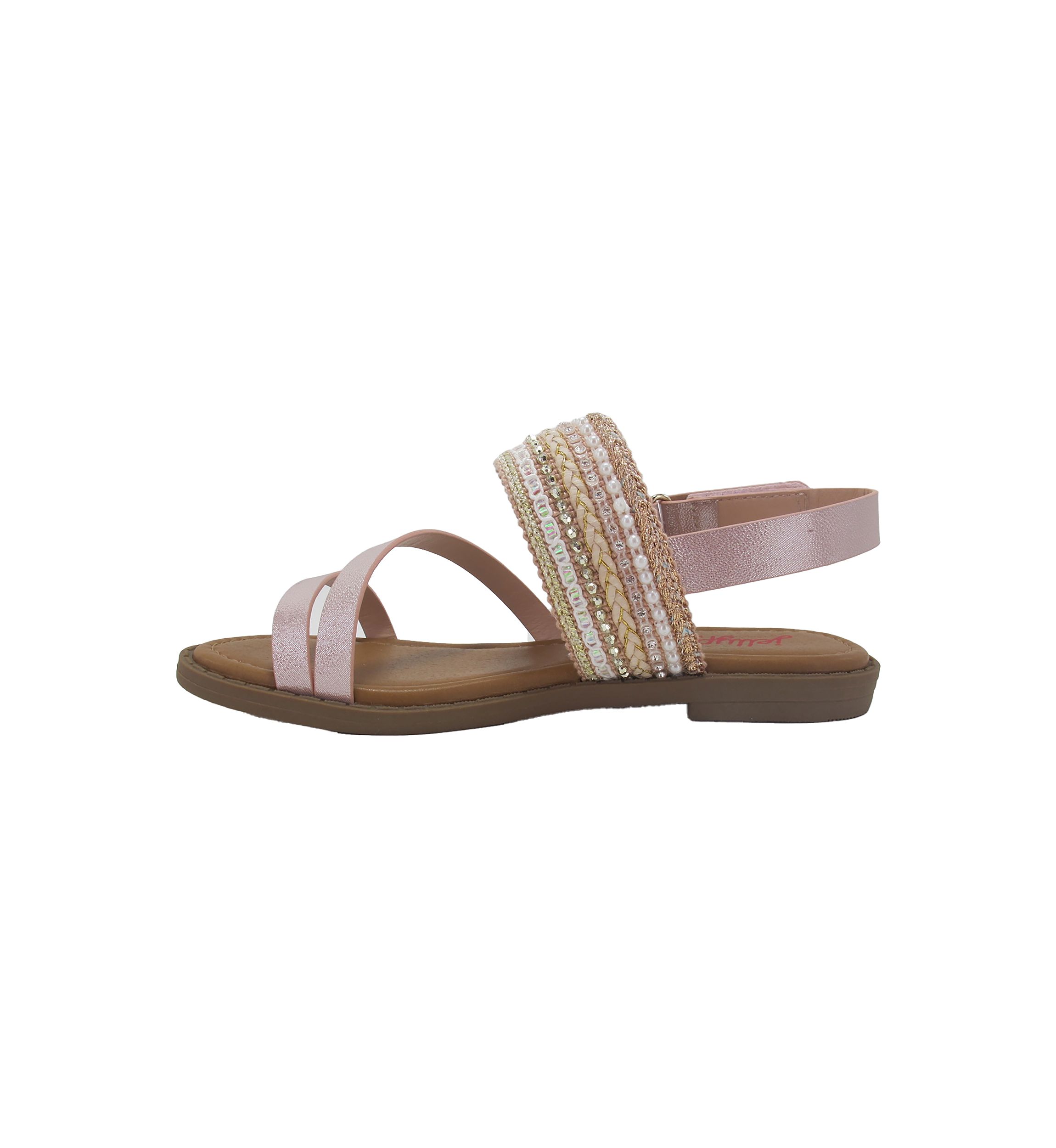 Youth Girls Shadow Beaded Strap Sandals
