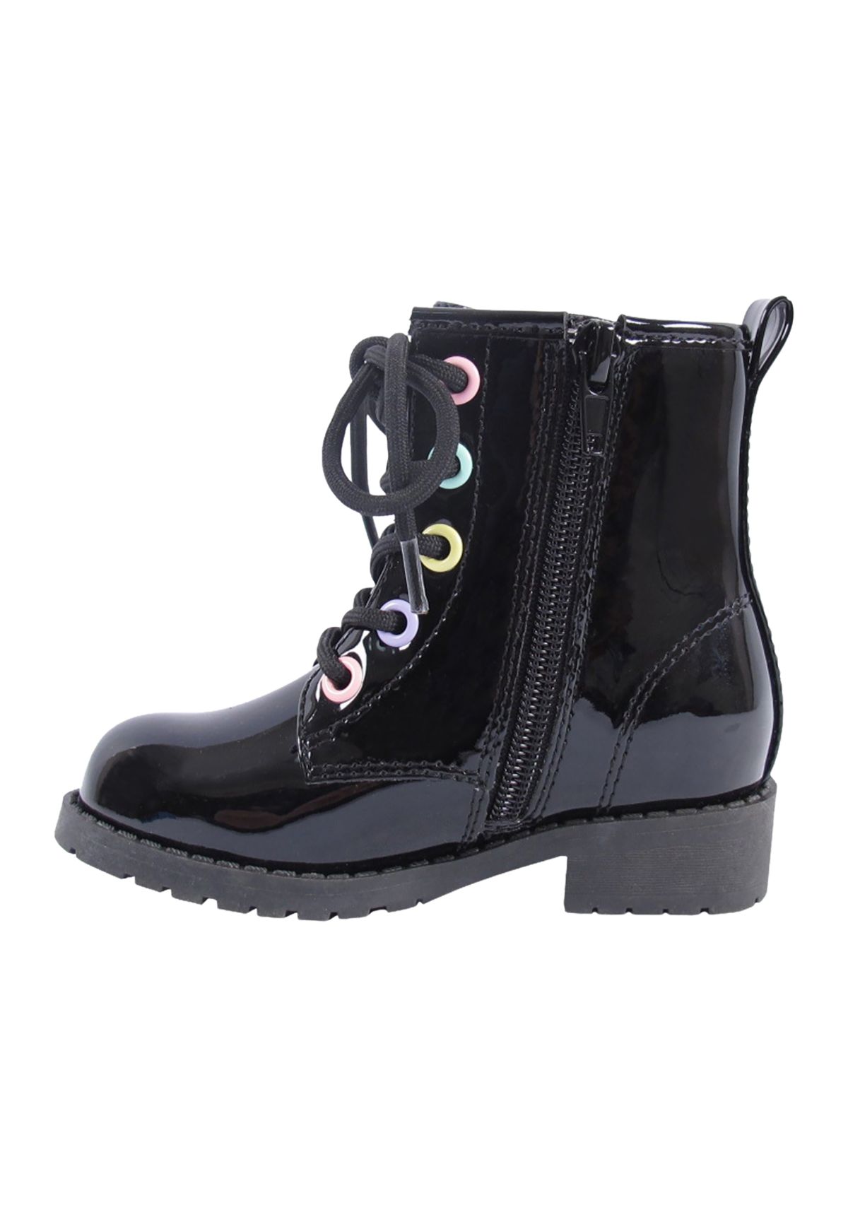 Toddler Girls Lil Pike Patent Rainbow Combat Boots