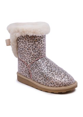 TRUE CRAFT Youth Girls Shelby Leopard Fur Booties | belk