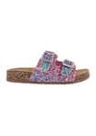 Youth Girls Rainbow Glitter Footbed Sandals
