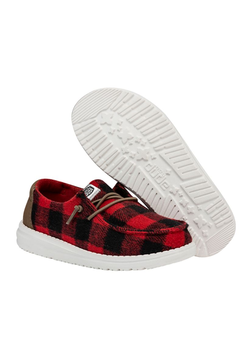 Youth Girls Wendy Buffalo Plaid Sneaker Loafers