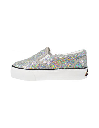 Lizzy Sparkle Metallic Glitter Fashion Slip On Sneaker Tennis Shoe for Women Ladies Girls Assorted Colors 