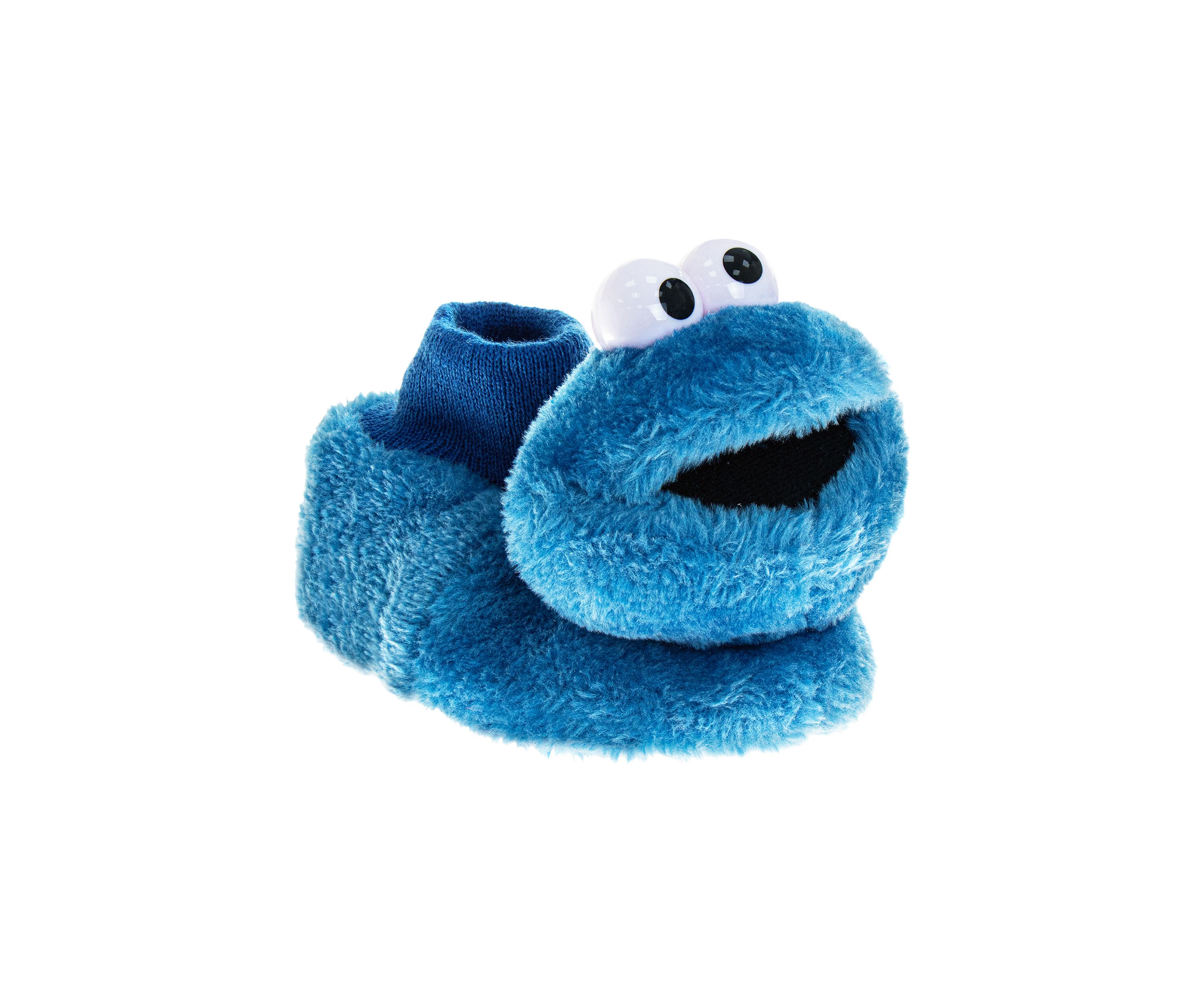 Toddler Boys Happy Cookie Monster Dual Sizes Slippers