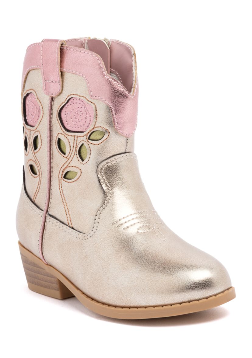 Little Kid Girls Rosette Western Boots