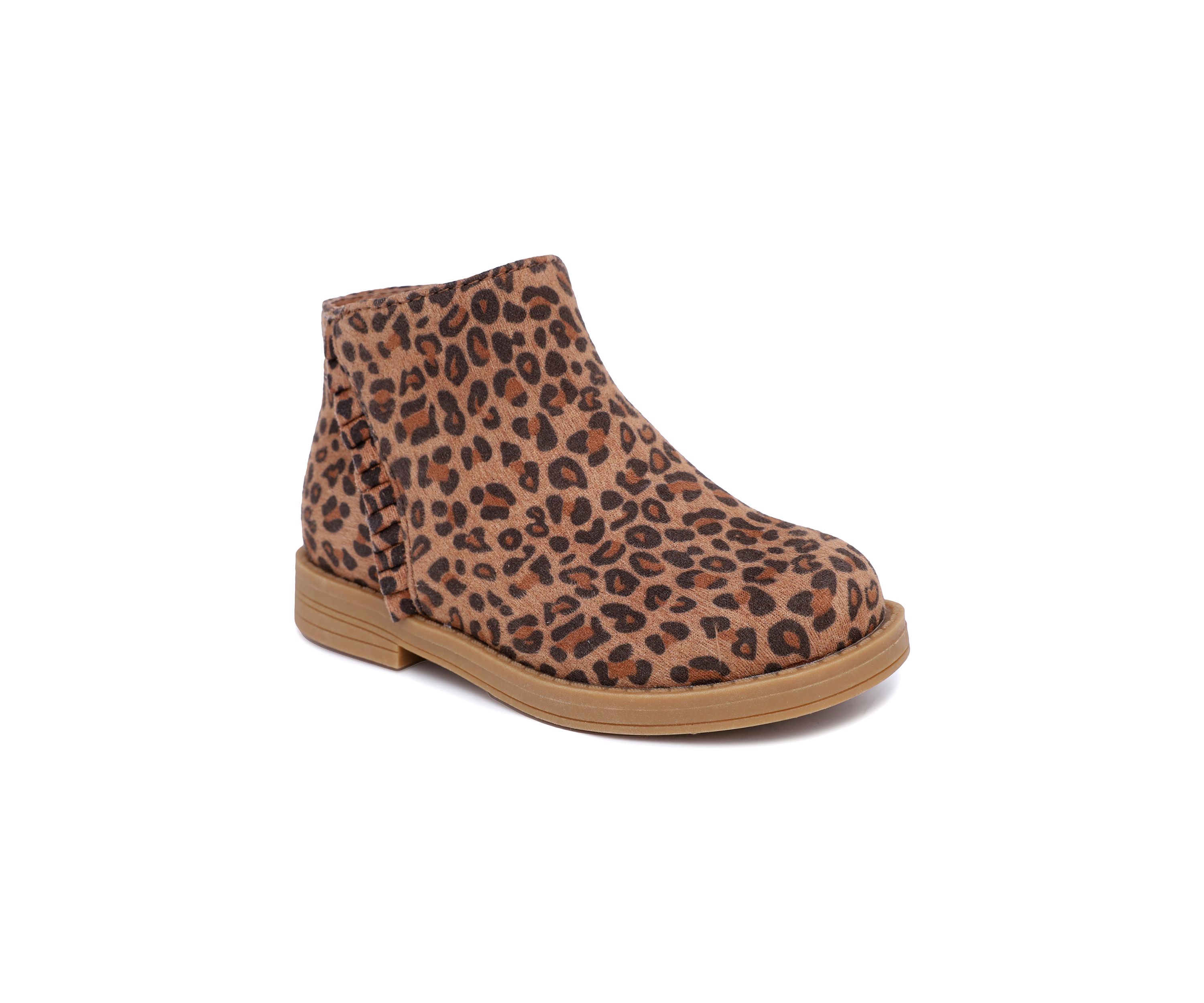 Toddler Girls Lil Edie Ruffle Leopard Chelsea Booties