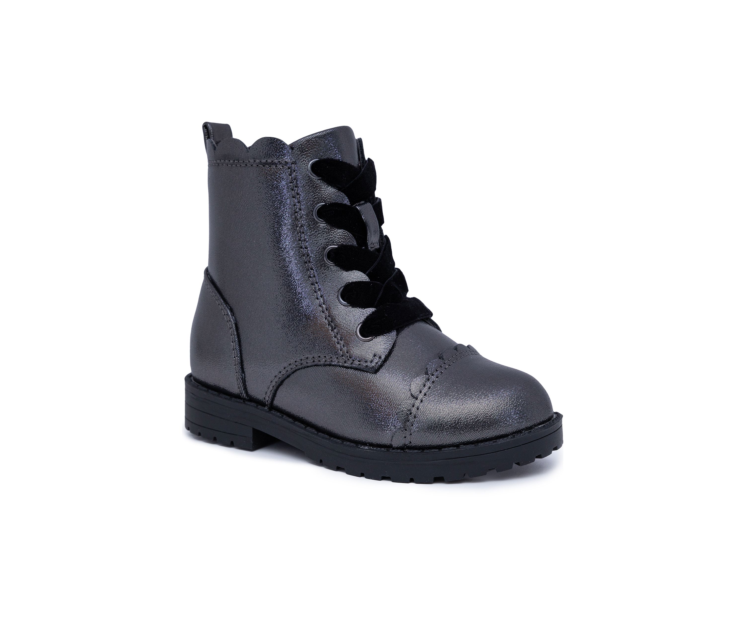 Toddler Girls Lil Scallop Shimmer Combat Boots
