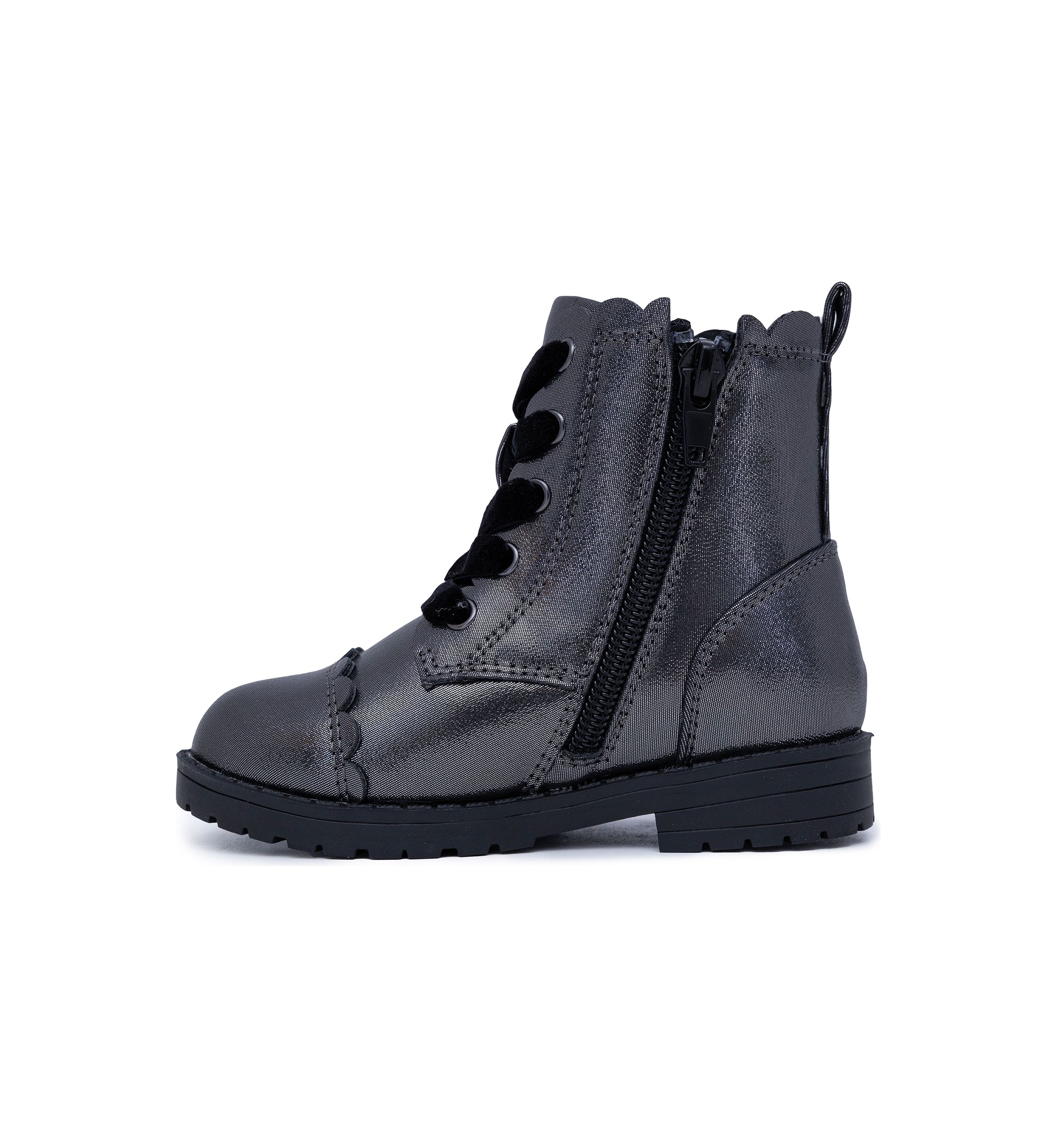 Toddler Girls Lil Scallop Shimmer Combat Boots