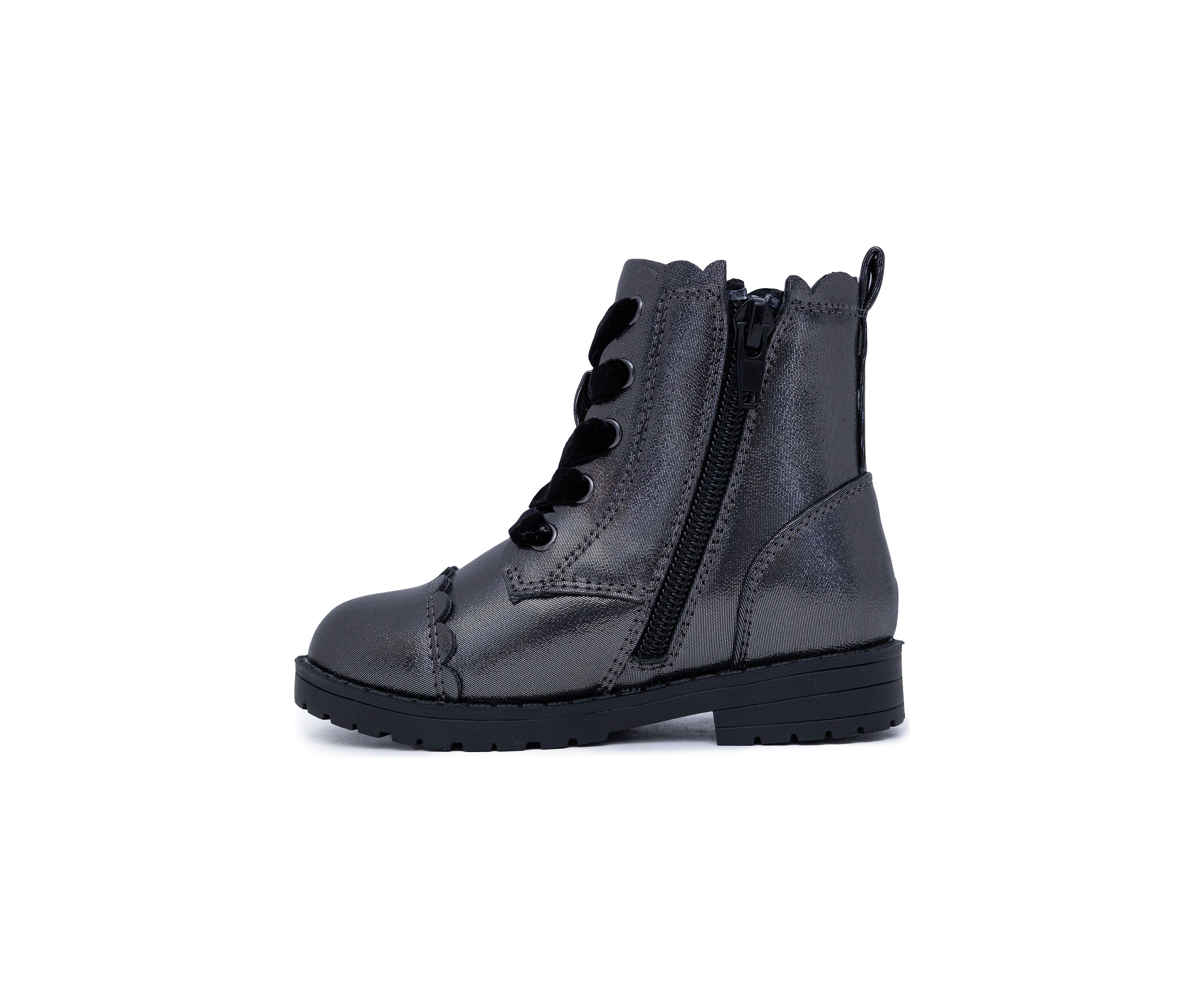 Toddler Girls Lil Scallop Shimmer Combat Boots