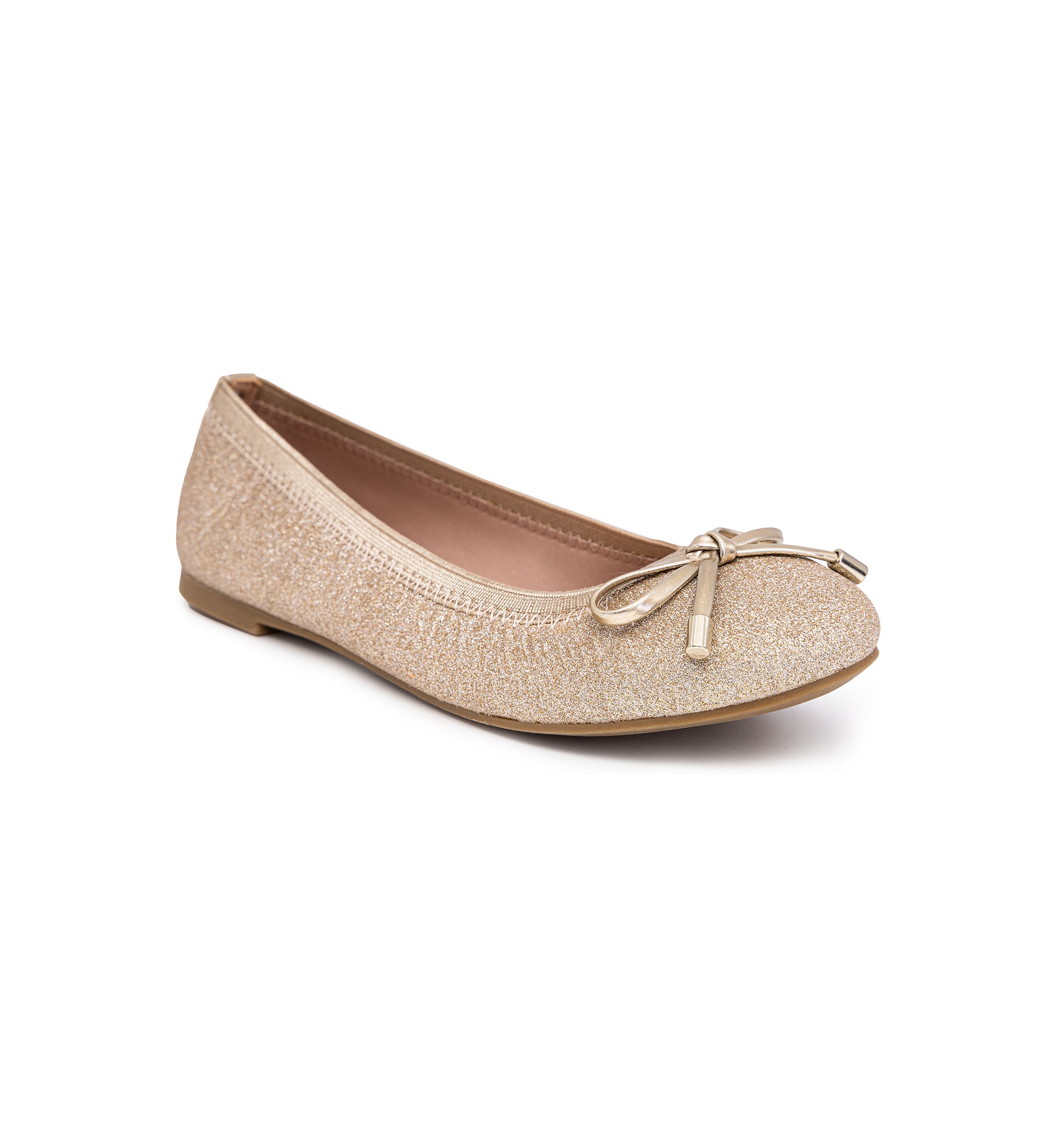 Youth Girls Mylah Glitter Bow Ballet Slippers