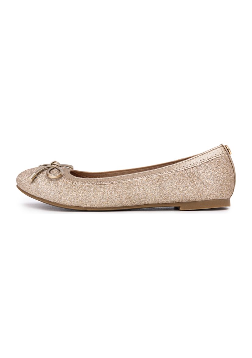 Youth Girls Mylah Glitter Bow Ballet Slippers