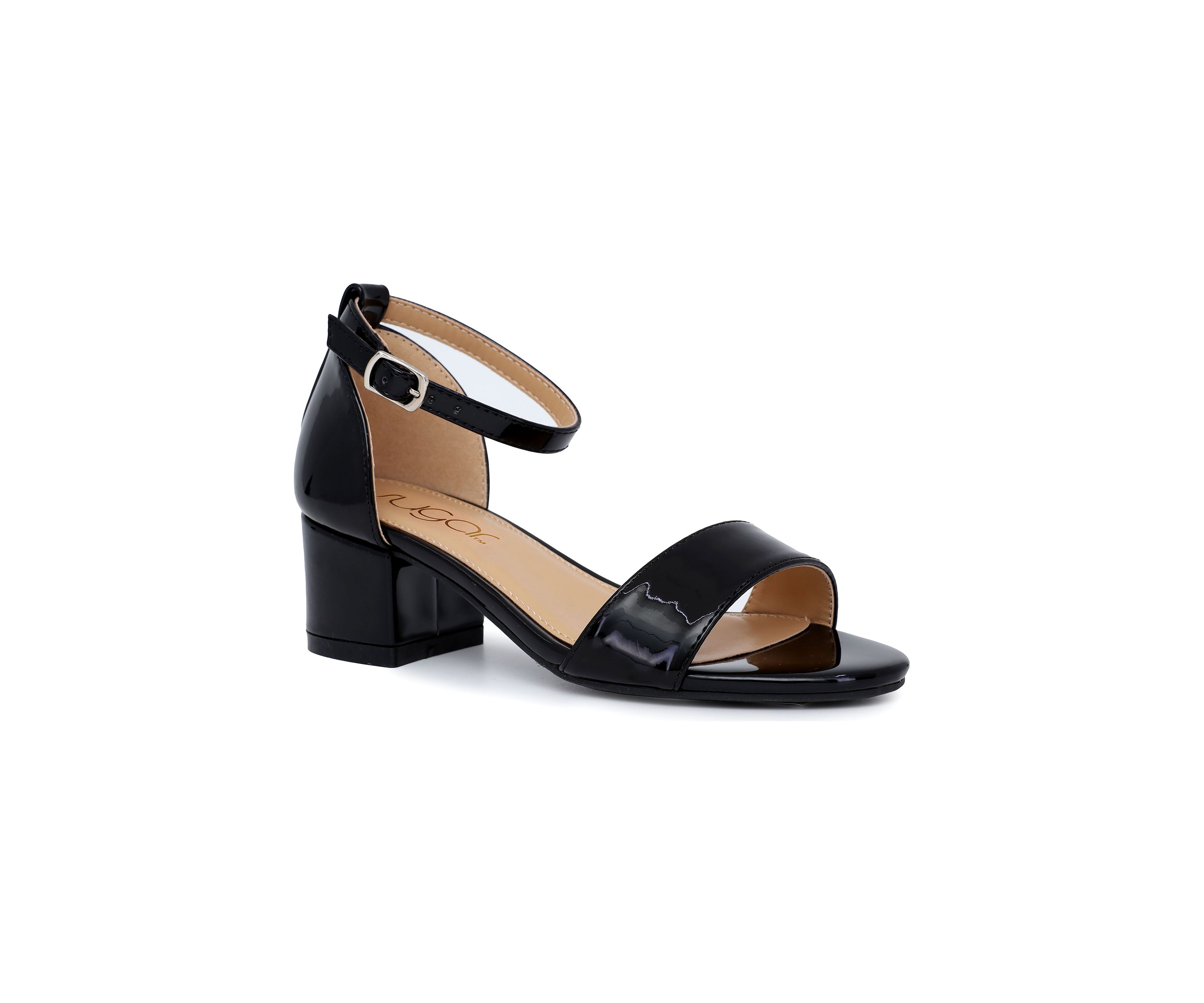 Youth Girls Sweet Ankle Strap Patent Flats