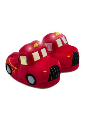 Toddler Boys Firetruck Lighted Slippers