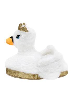 Robeez Little Kid Girls Swan Princess Lighted Slippers, White, 5M Little Kid