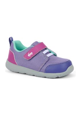 See Kai Run Little Kid Girls Spark Lace Sneakers, Purple, 7M Little Kid