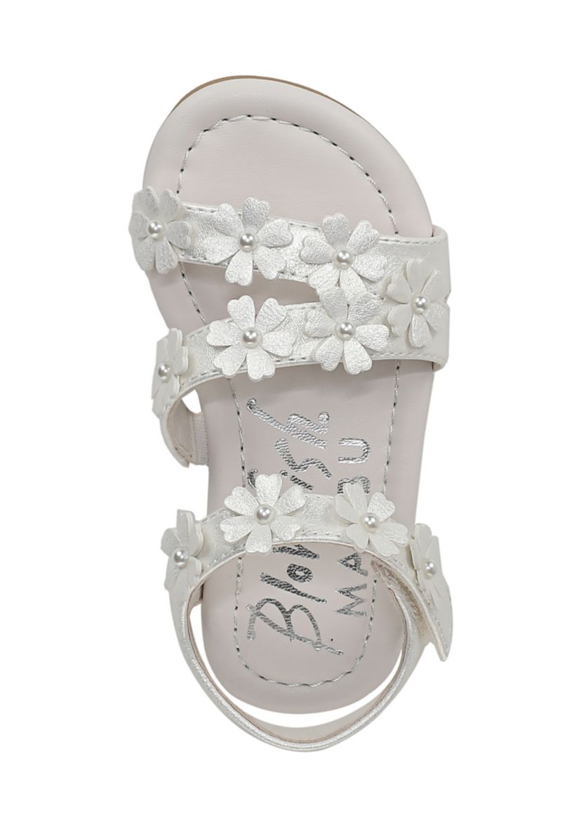Little Kid Girls Pearlized Floral Sandals