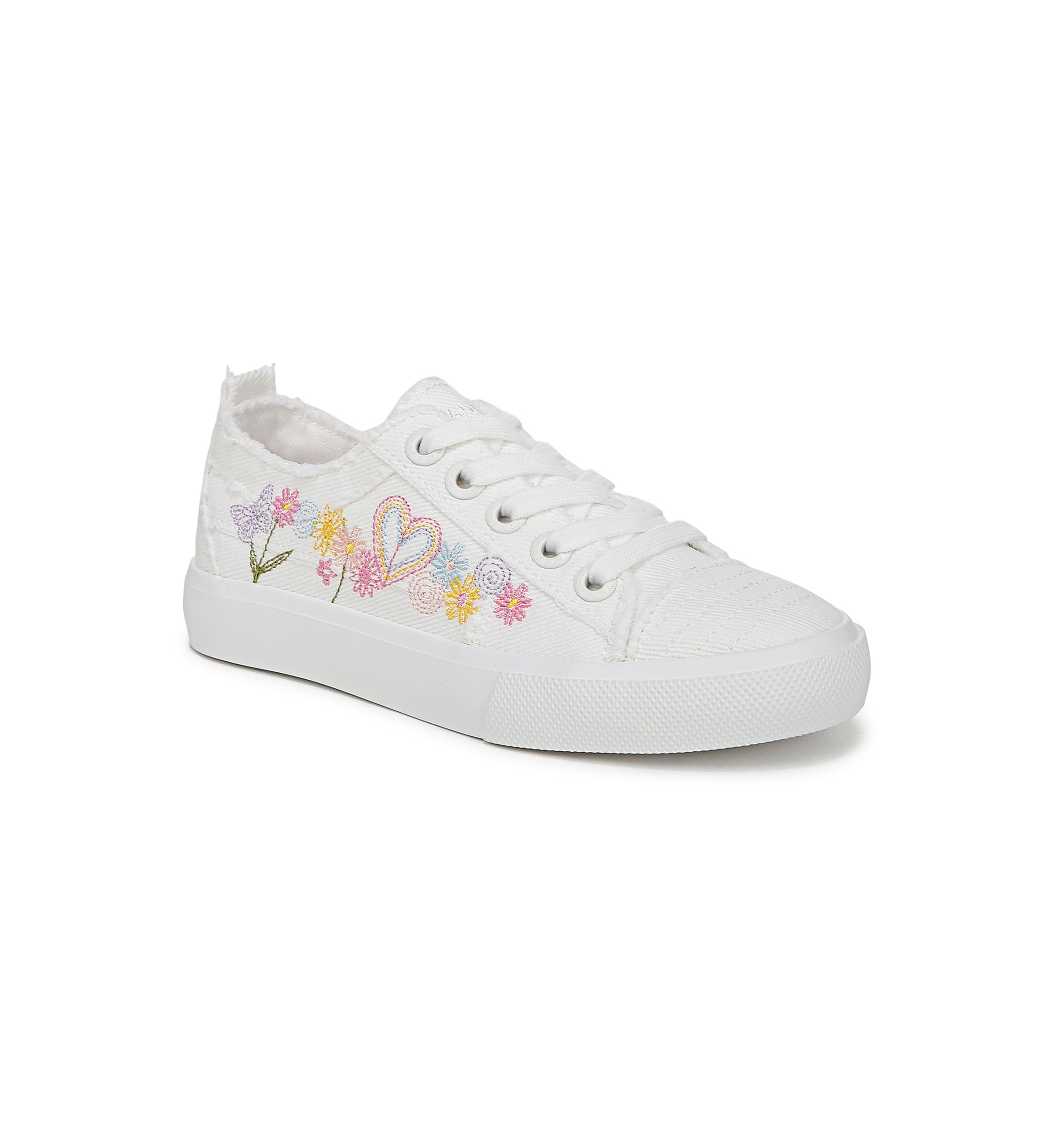 Big Kid Girls Embroidered Floral Sneakers