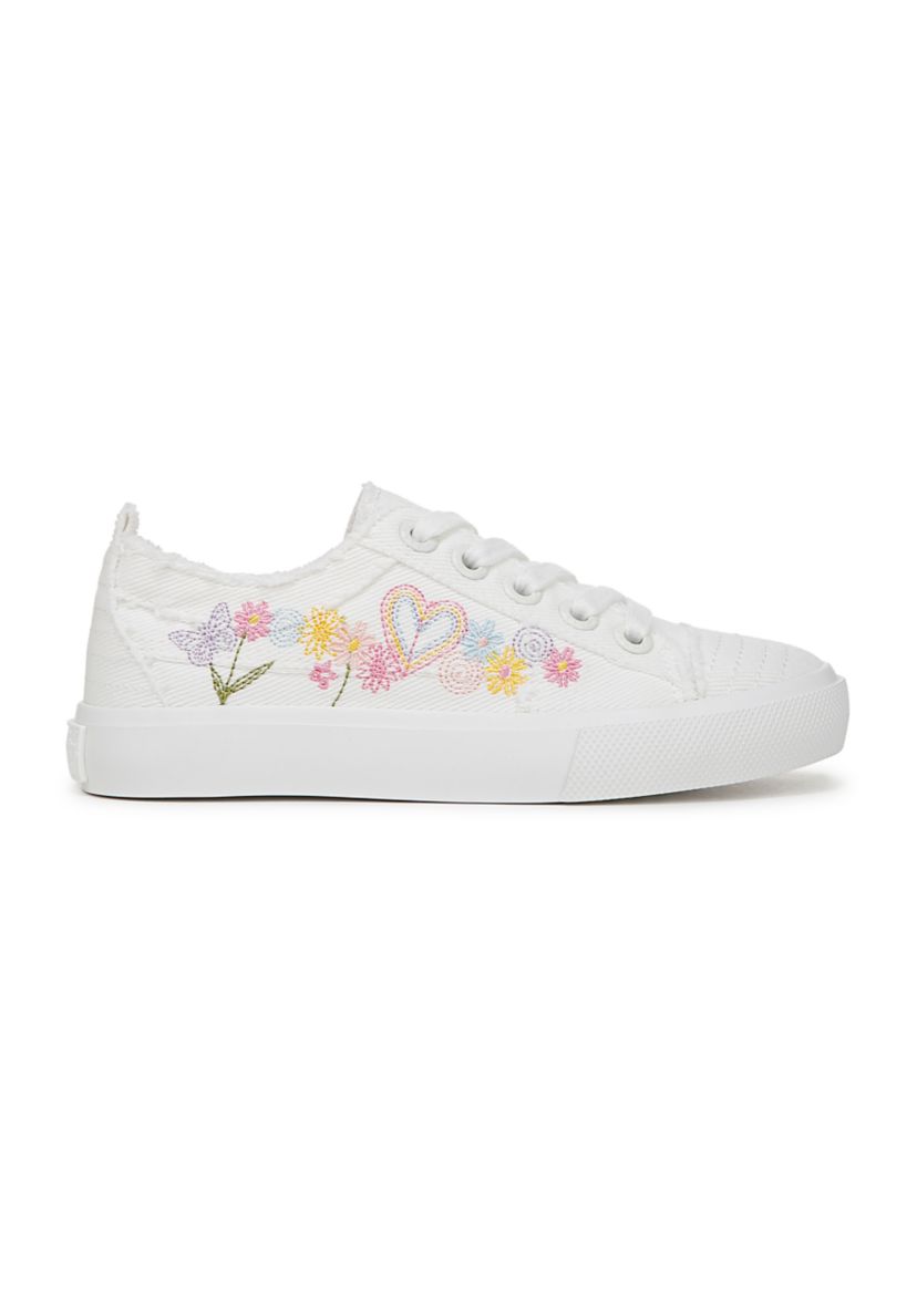 Big Kid Girls Embroidered Floral Sneakers