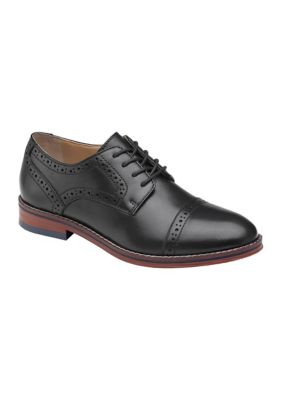 Johnston & Murphy Toddler Boys Conard Cap Toe Oxfords, Black, 8M Little Kid