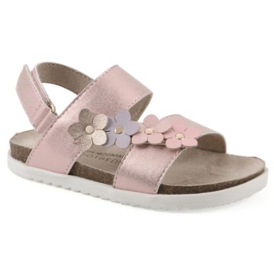White Mountain Kids Little Kid Girls Gorgey T Floral Footbeds Sandal, Pink, 10M Little Kid