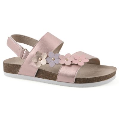 White Mountain Kids Big Kid Girls Gorgey Floral Footbeds Sandal, Pink, 5M Big Kid