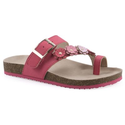 White Mountain Kids Big Kid Girls Graffito Floral Footbeds Sandal, Pink, 5M Big Kid