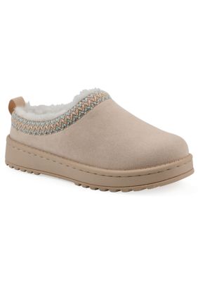 White Mountain Kids Big Kid Girls Lucianna Faux Fur Lined Clog, Sand, 5M Big Kid