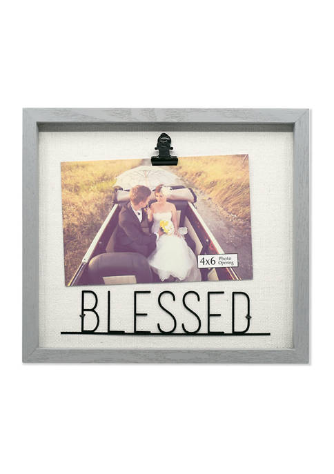 Blessed Metal Word Clip Frame