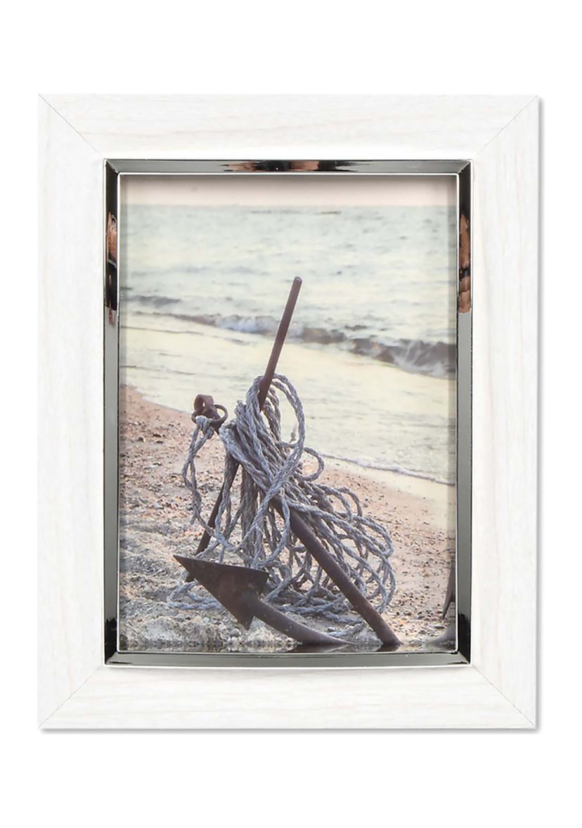 5 Inch x 7 Inch Paper Wrap White Picture Frame