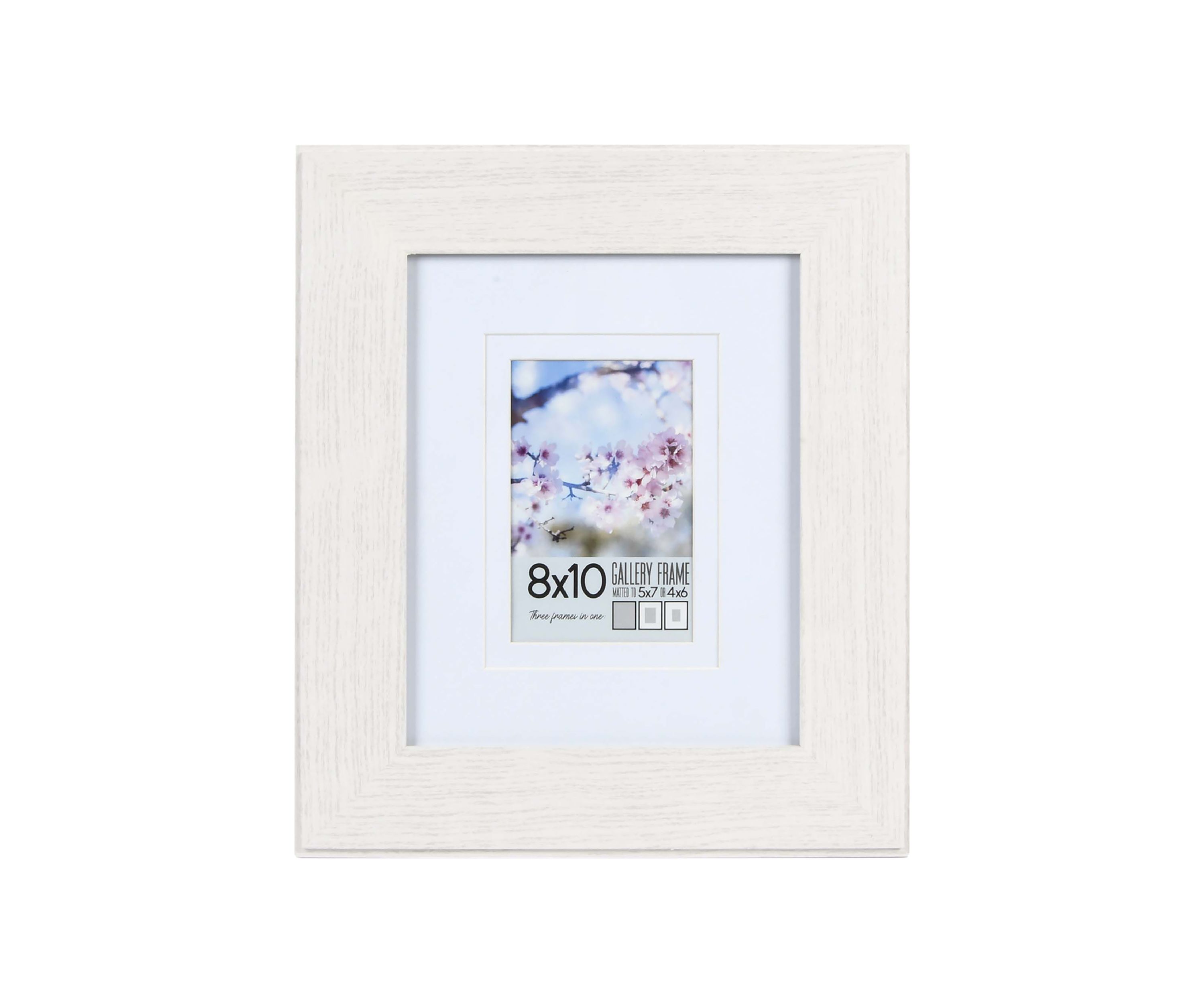8 x 10 Multi Mat White Picture Frame