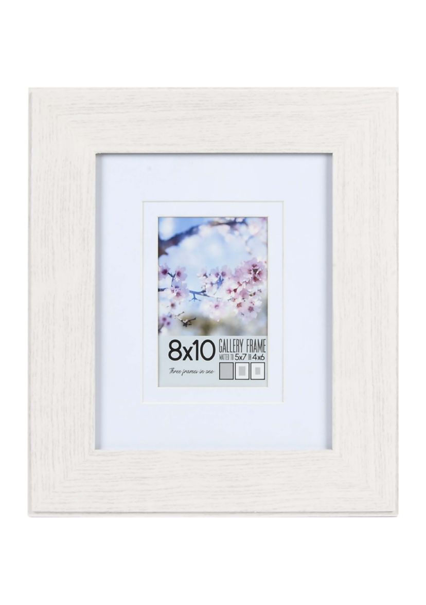 8 x 10 Multi Mat White Picture Frame