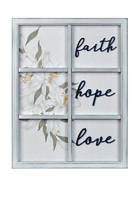 Everyday Home- Framed Art with Raised Words- Faith, Hope, Love