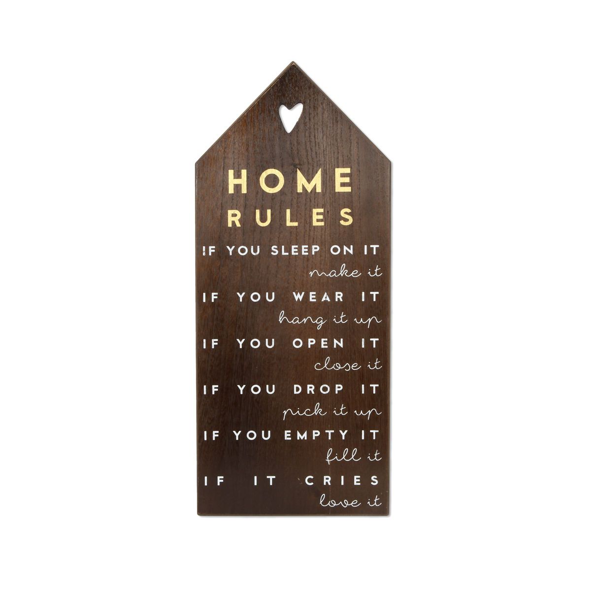 Home Rules Wall Décor House Shaped Leaner
