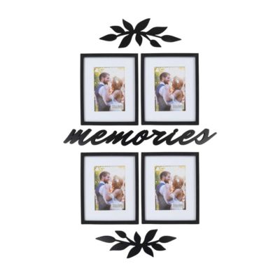 New View Gifts & Accessories 7 Piece 18"x32" Memories Wall Collage Picture Frame Set, Black